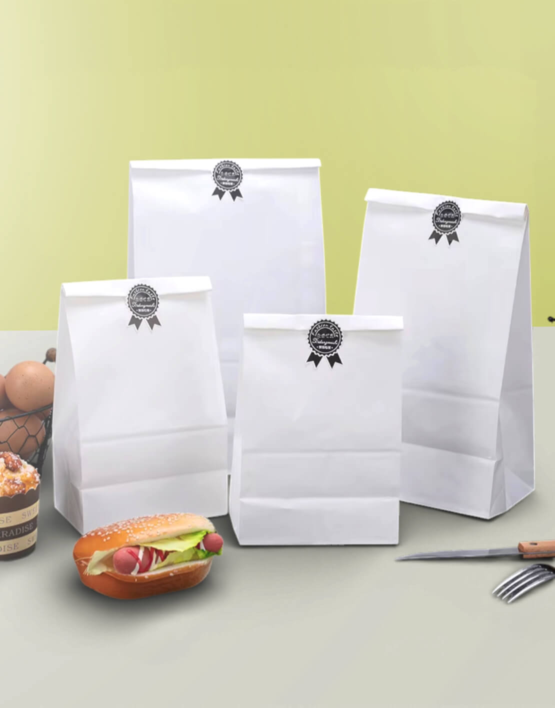 Custom White Paper Bags